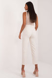 Elegant High-Waist Chino Pants with Pockets and Belt