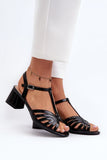 Elegant Low Block Heel Women's Sandals with Adjustable Strap