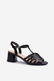 Elegant Low Block Heel Women's Sandals with Adjustable Strap