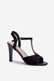 Elegant Faux Suede Heels Sandals with Charming Straps