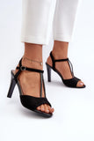 Elegant Faux Suede Heels Sandals with Charming Straps