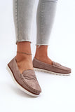Eco Suede Women's Loafers with Interwoven Straps