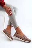 Eco Suede Women's Loafers with Interwoven Straps