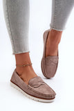 Eco Suede Women's Loafers with Interwoven Straps