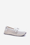 Elegant Breathable Moccasins with Decorative Buckle and Wedge