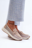 Elegant Breathable Loafers with Perforated Design and Wedge Heel