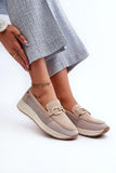 Elegant Breathable Loafers with Perforated Design and Wedge Heel