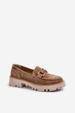 Chic Suede Women's Loafers with Decorative Front Detail