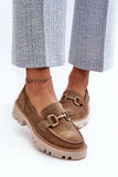 Chic Suede Women's Loafers with Decorative Front Detail
