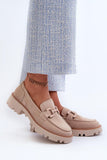 Elegant Suede Women's Loafers with Charming Decorative Detail