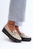 Stylish Women's Leather Platform Loafers with Lace Detail
