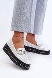 Stylish Lace-Up Women's Moccasins in Natural Leather