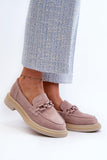 Stylish Suede Women's Loafers with Decorative Detail
