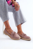 Stylish Suede Women's Loafers with Decorative Detail