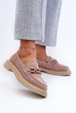 Stylish Suede Women's Loafers with Decorative Detail