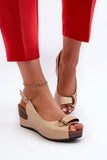 Comfortable Eco Leather Wedge Sandals with Adjustable Strap