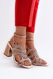 Elegant Block Heel Sandals with Embellishments for Women