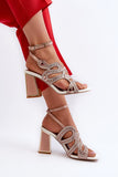 Elegant Block Heel Sandals with Embellishments for Women