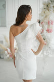 Dazzling One-Shoulder Feather Dress for Special Occasions