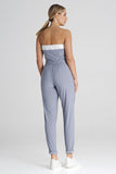 Classic Strapless Loose Jumpsuit with Pleats and Pockets