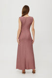 Elegant Metallic Thread Tube Dress with High Leg Slit