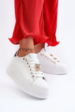 Chic Eco Leather Sneakers with Teddy Bear Charm