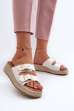 Eco Leather Women's Platform Flip-Flops with Adjustable Straps