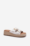 Eco Leather Women's Platform Flip-Flops with Adjustable Straps