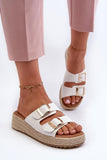 Eco Leather Women's Platform Flip-Flops with Adjustable Straps