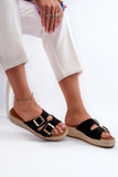 Eco-Suede Platform Flip-Flops with Adjustable Straps