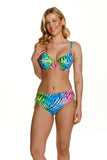 Colorful Leopard Print Swimsuit with Underwire Support