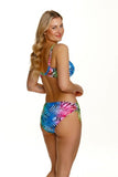 Colorful Leopard Print Swimsuit with Underwire Support