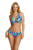 Vibrant Zebra Motif Bralette Bikini Top for Summer Fun