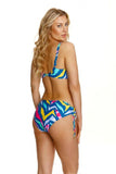 Colorful Zebra Motif Panties with Elegant Gold Accents