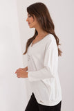 Stylish Casual Blouse with Unique Print and 3/4 Sleeves
