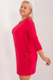 Elegant Plus Size Everyday Dress with Pockets and 3/4 Sleeves