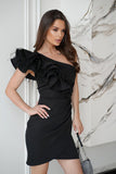 Dazzling One-Shoulder Feather Dress for Special Occasions