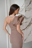 Dazzling One-Shoulder Feather Dress for Special Occasions
