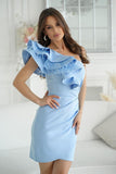 Dazzling One-Shoulder Feather Dress for Special Occasions