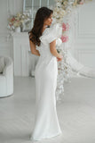 Elegant One Shoulder Dress with Feather Details for Events