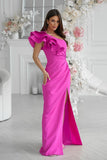 Elegant One Shoulder Dress with Feather Details for Occasions