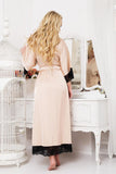 Luxurious Satin Long Dressing Gown with Lace Details