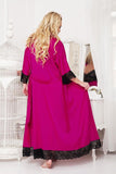Luxurious Satin Dressing Gown with Lace Accents