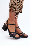 Eco-Friendly Women's Sandals with Sturdy Pillar Heel