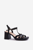 Eco-Friendly Women's Sandals with Sturdy Pillar Heel
