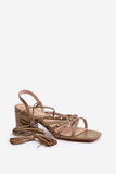 Eco Leather Women's Laced Sandals with Studded Straps