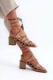 Eco Leather Women's Laced Sandals with Studded Straps