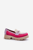 Elegant Leather Moccasins with Gold Accent for Women