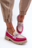 Elegant Leather Moccasins with Gold Accent for Women