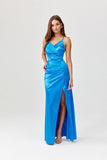 Elegant Open Back Maxi Dress with Side Slit and Crossover Neckline